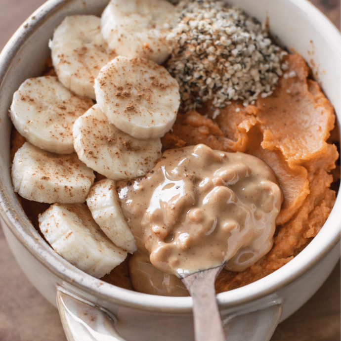 Easy Vegan Sweet Potato Mash Breakfast Bowl